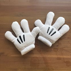 Disney Disneyland Park Resort White Plush Mickey Mouse Glove Hands Vtg 