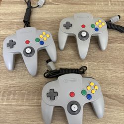 3 Gray Original Nintendo 64 (N64) Controllers $25 EACH