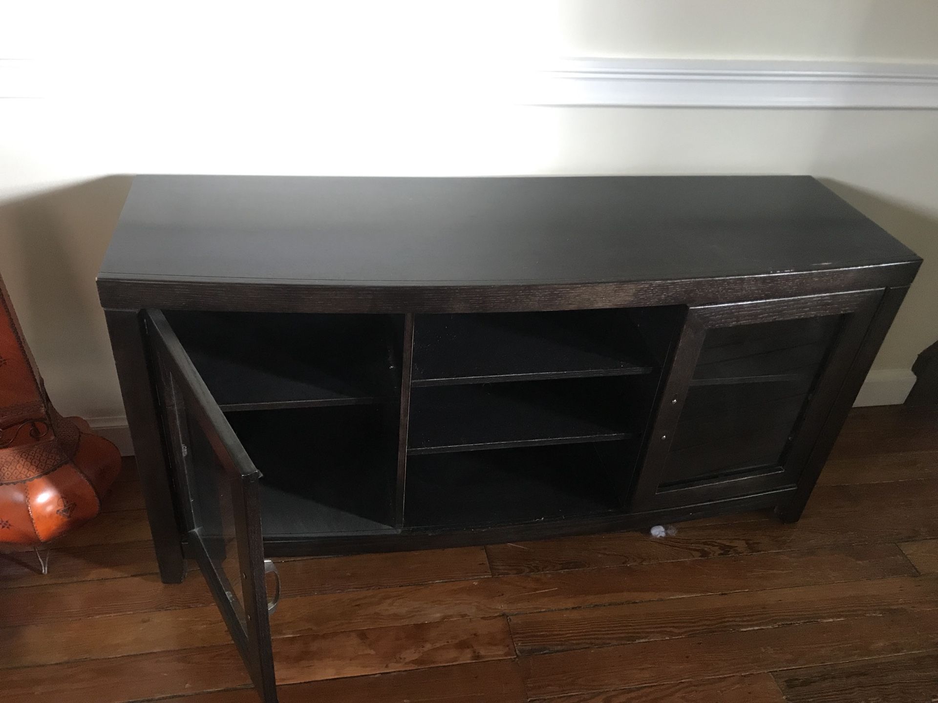 Dark wood entertainment center for sale