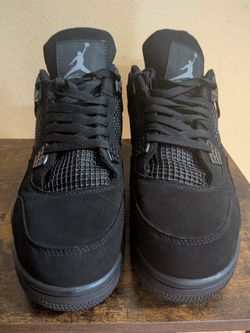 Sneakers Air Jordan 4 Retro Black. Men's Size 10. Black Cat. Leather.

