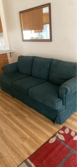 Dark Teal 3-Seat Upholstered Sofa