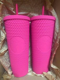 2 Starbucks Ruby Pink Studded Tumbler