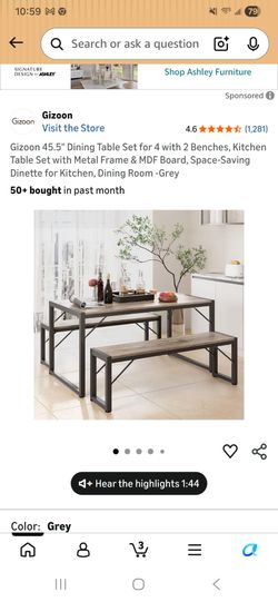 Kitchen table with two bench stools