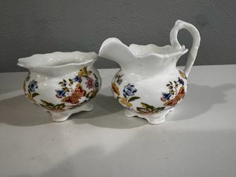 Vintage Aynsley Cottage Garden Mini Creamer & Sugar Bowl Set - Bone China England w/ Stickers