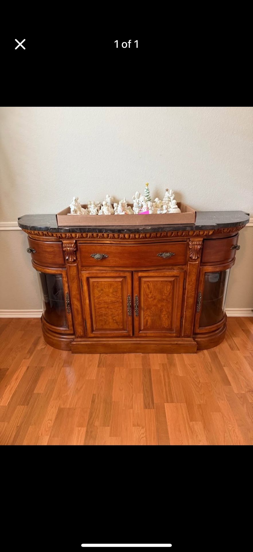 Marble top Buffet Table **FIGURINES ON TOP NOT INCLUDED**