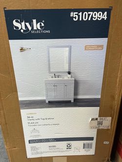 36in Style Selections Vanity Cabinet, Top and Mirror