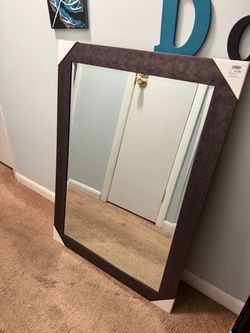 Beaded Graphite Mirror w/Frame