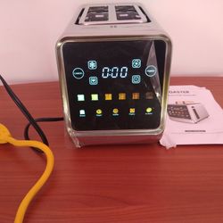 Touch Screen Toaster 2 Slice, Bagel Toaster with LCD Display, Stainless Steel Smart Digital Toasters with Single Slot Toasting,Memory Function