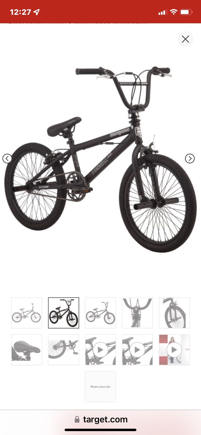 New Mongoose Index 1.0 20” BMX Freestyle Bike