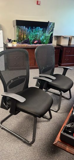 Pair of Mesh Back Office Guest Chairs