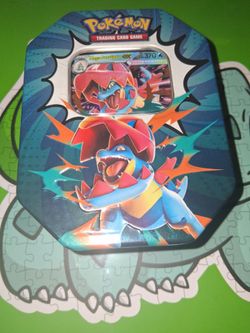 Pokemon ascended heroes mega feraligatr ex 4 pack tin