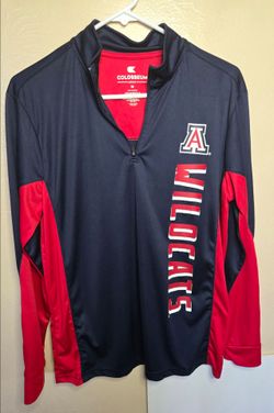 University Of Arizona Wildcats Men's 1/4 Zip Long Sleeve Top Size Medium