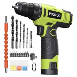 PULITUO 12V Green Cordless Drill Set