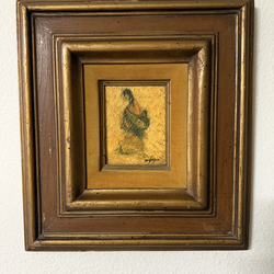 Antique Original Framed Painting from Spanish Plaza Art Gallery (San Diego)