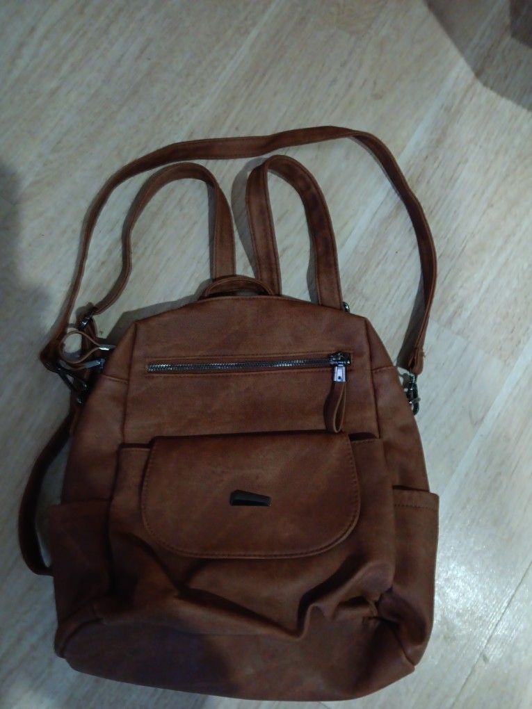 Leather Backpack Purse