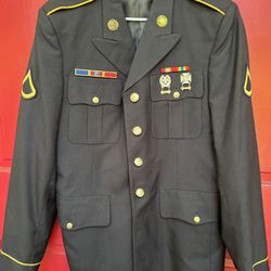 US Army Service Uniform ASU Dress Blue 450 Coat Jacket Military Enlisted, size 41 XL ATH