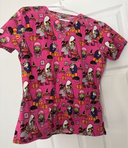 Like new Halloween theme scrub top size S.if posted it's available, only reach out for pick up