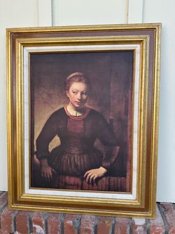 Rembrandt Portrait Print in Gold Frame