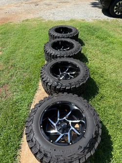 20”x12”Wide -51 Offset Wheels w/37x13.50 Gladiator XComp M/T Tires - 5x5.5