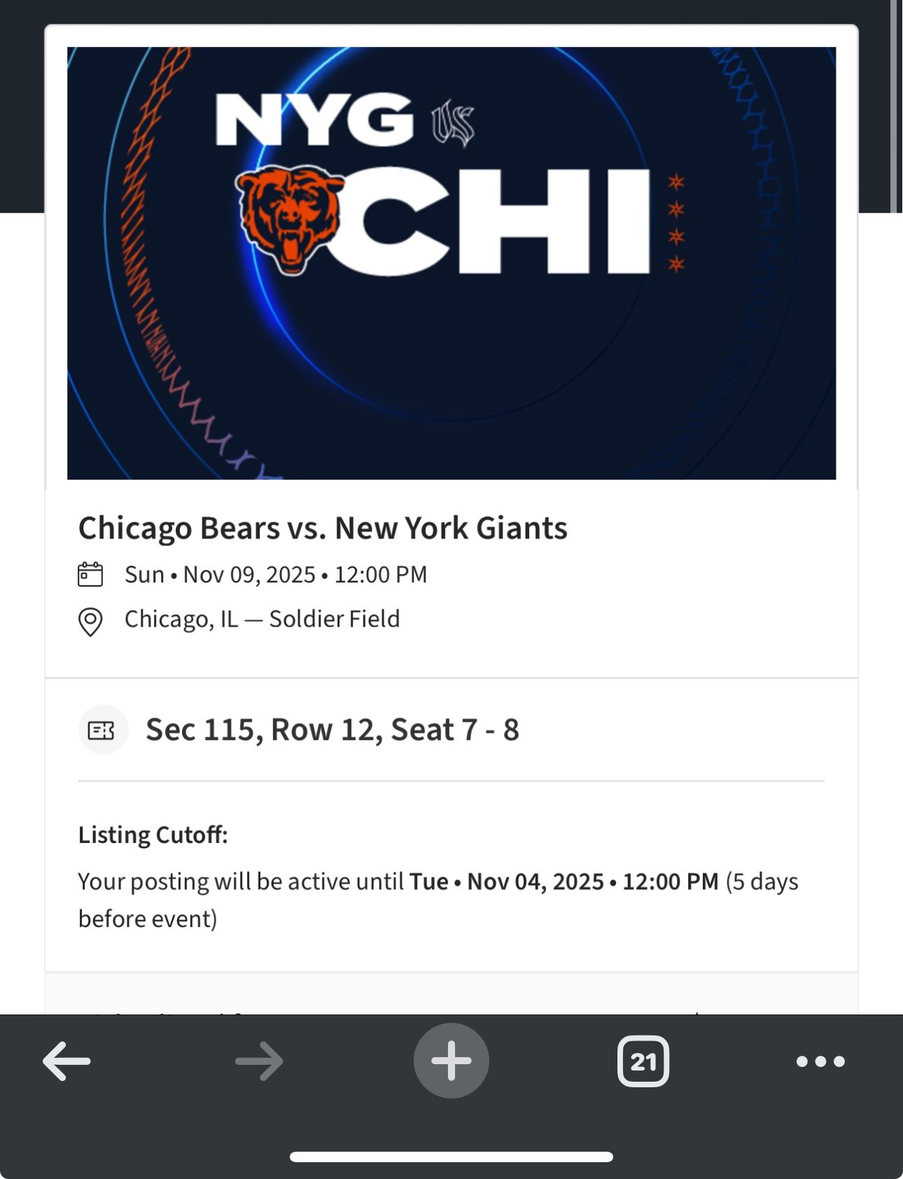 Chicago Bears Tickets