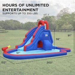 Inflatable Slide Bouncer, Inflatable Water Slide Park, Youngsters Inflatable Splash Pool Backyard Water Slide Park, Climbing Wall, Water Cannon, Two 
