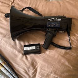 MyMealivos Megaphone with Siren Bullhorn 50 Watt Bullhorn Speaker with Detach...