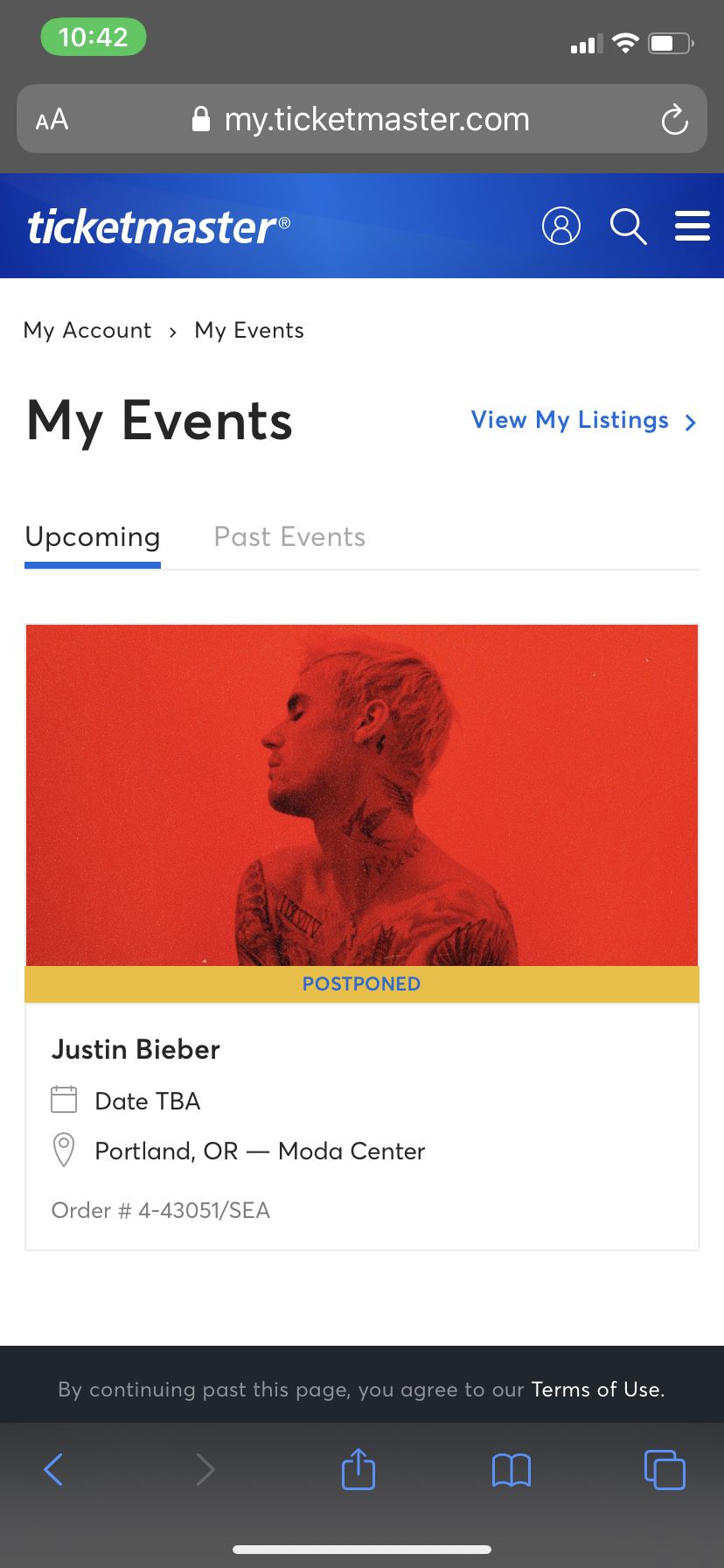 2 Justin Bieber tickets CHANGES TOUR