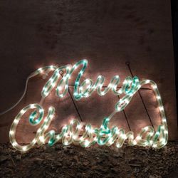 Merry Christmas Neon Lights Sign. 27x16 Hang It Or Attach The Metal Frame And Stick It In The Yard, Cute.