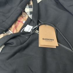 Black Burberry Hoodie Size L