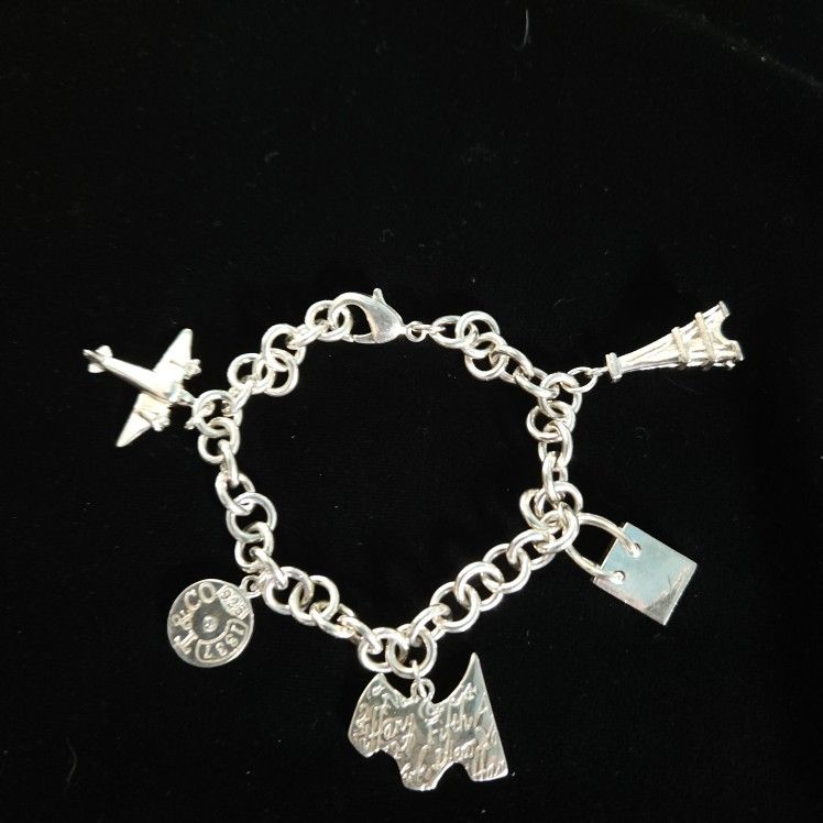 Tiffany Bracelet with 5 Tiffany Charms