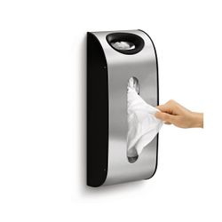  Wall Mount Grocery Bag Dispenser, Brushed Stainless Steel
