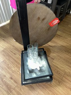 Table , Picture Frames , Glass Cups 