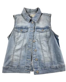blue denim vest