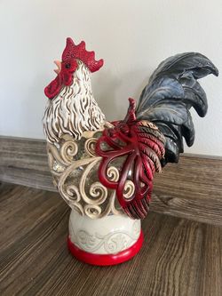 10” Rooster Glitter Globe