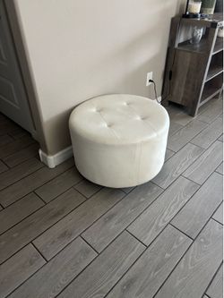 White leather Ottoman