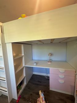 SMÅSTAD Loft bed with desk