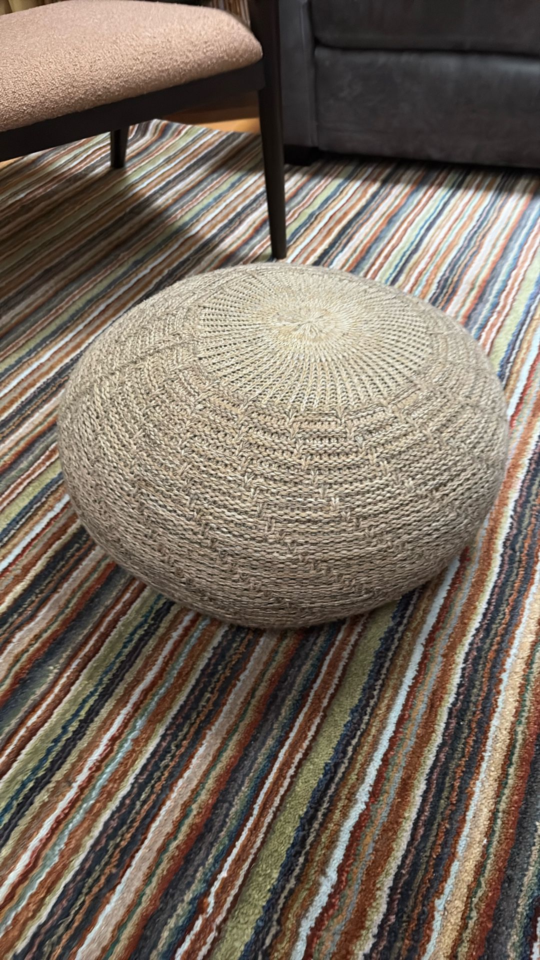 17 3/4 Wide Round Pouf Ottoman