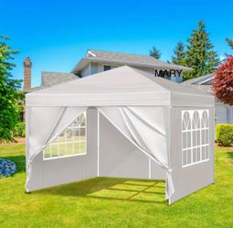 10 X 10' Gazebo Canopy Wedding Party Tent W/ 4 Removable Sidewalls, White