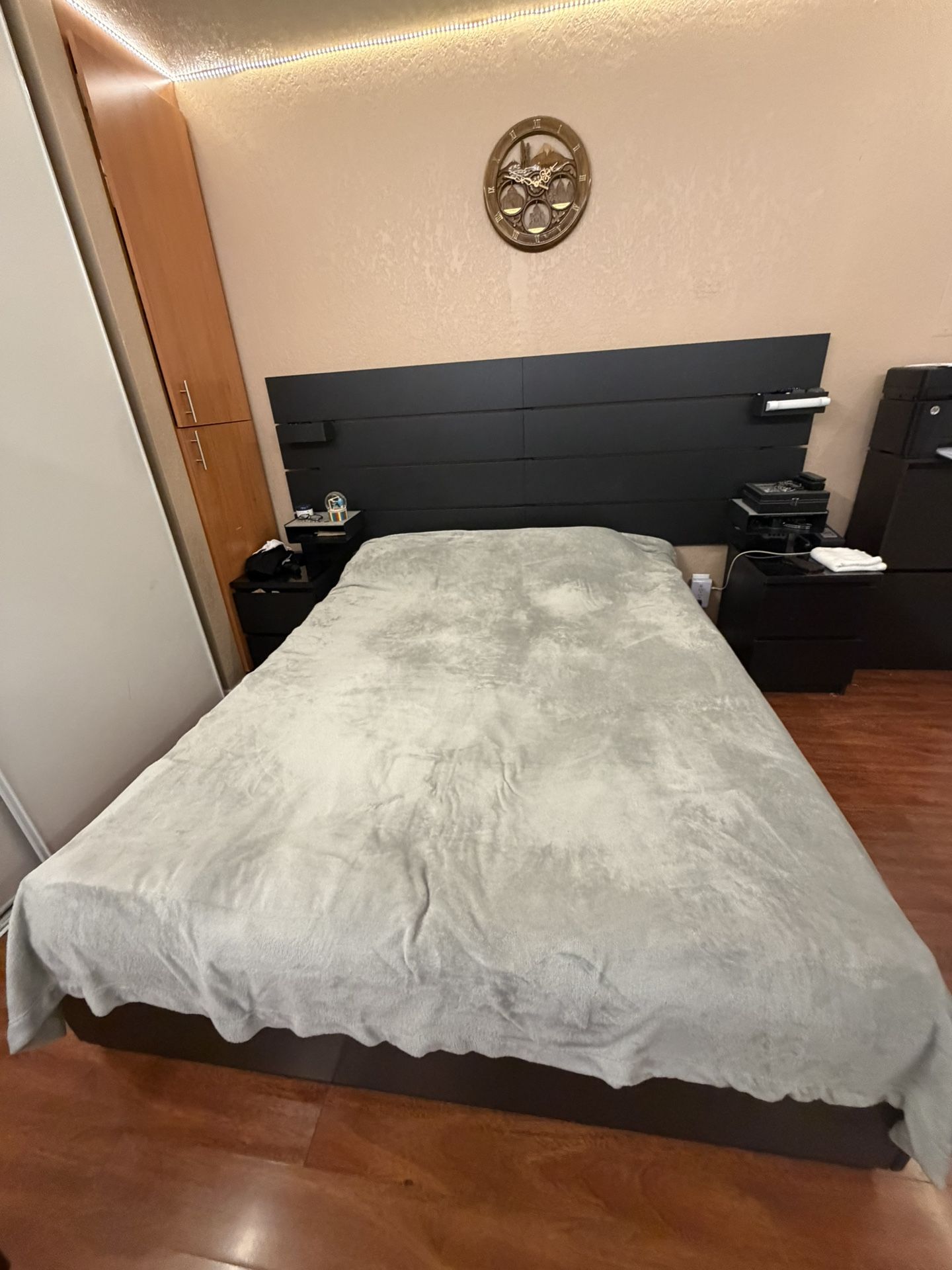  IKEA NORDLI Queen Bed w/ 6 Storage Drawers + Headboard