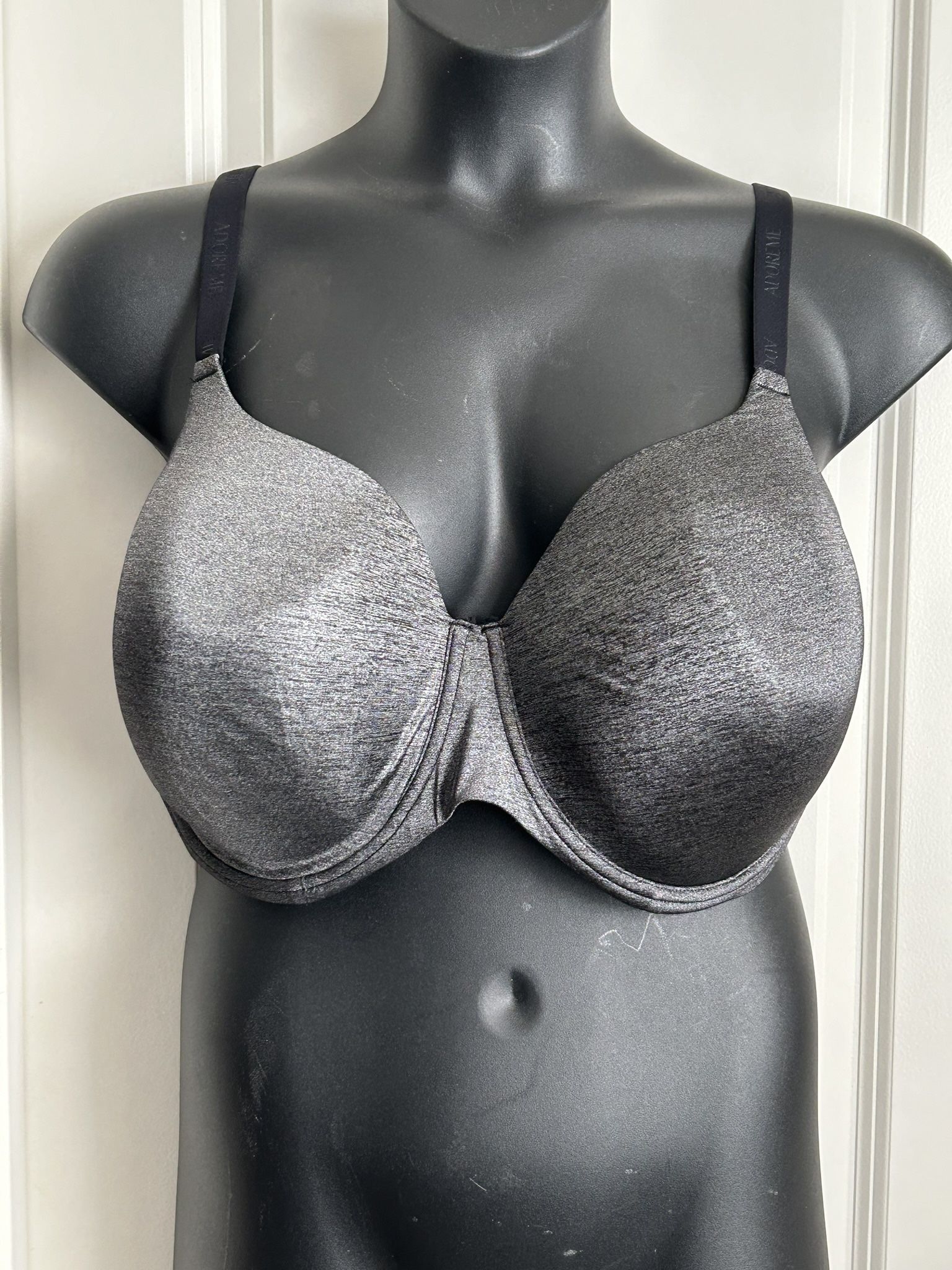 ADORE ME Size 46 DDD Gray Lightly Lined Full Coverage Underwire Bra