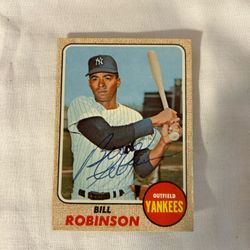 Bill Robinson Signed 1968 Topps Baseball Card