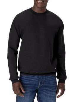 Hanes Heavyweight Fleece Sweatshirt, Black, Ultimate Sweatshirt, Crewneck, Pullover for Men