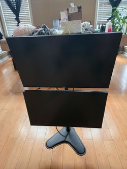 Dual 27" Dell 1440p Gaming Monitor Bundle (155Hz/144Hz) + VIVO Vertical Stand
