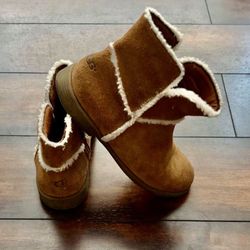 Little Girls Clothes And Shoes Unisex UGG Coleta Boots Chestnut Suede Ankle Side Zipper Size 2 Youth