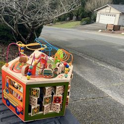 Child Kid Child 6 Sided Hexagon Wooden Educational Activity Cube Center 