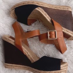 Tory Burch Espadrilles Wedges Sandals Size 9