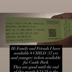 Castle Park child Tickets