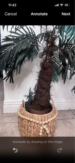 Artificial potted palm tree
