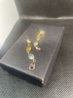 14k Gold Gem Earrings