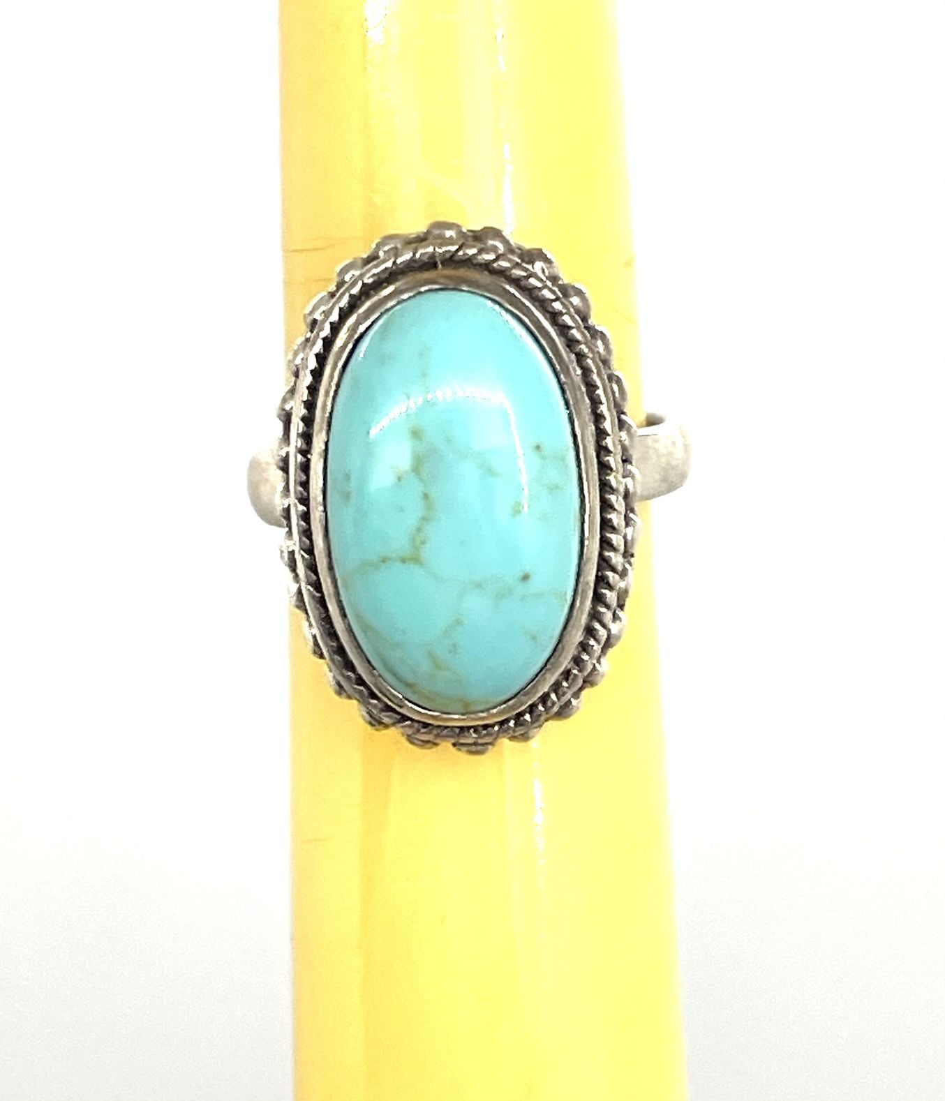 Sterling Southwestern Turquoise Ring Sz. 6.75